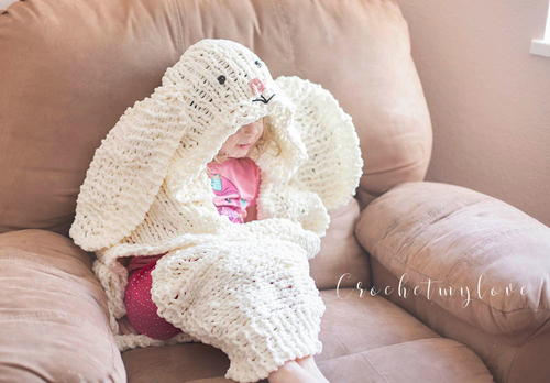 Giant Hooded Bunny Blanket