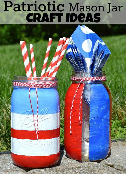 Patriotic Mason Jar Craft Ideas