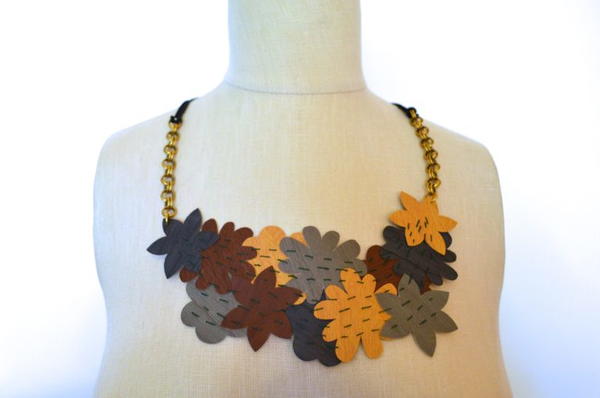 Designer-Inspired Faux Leather Necklace