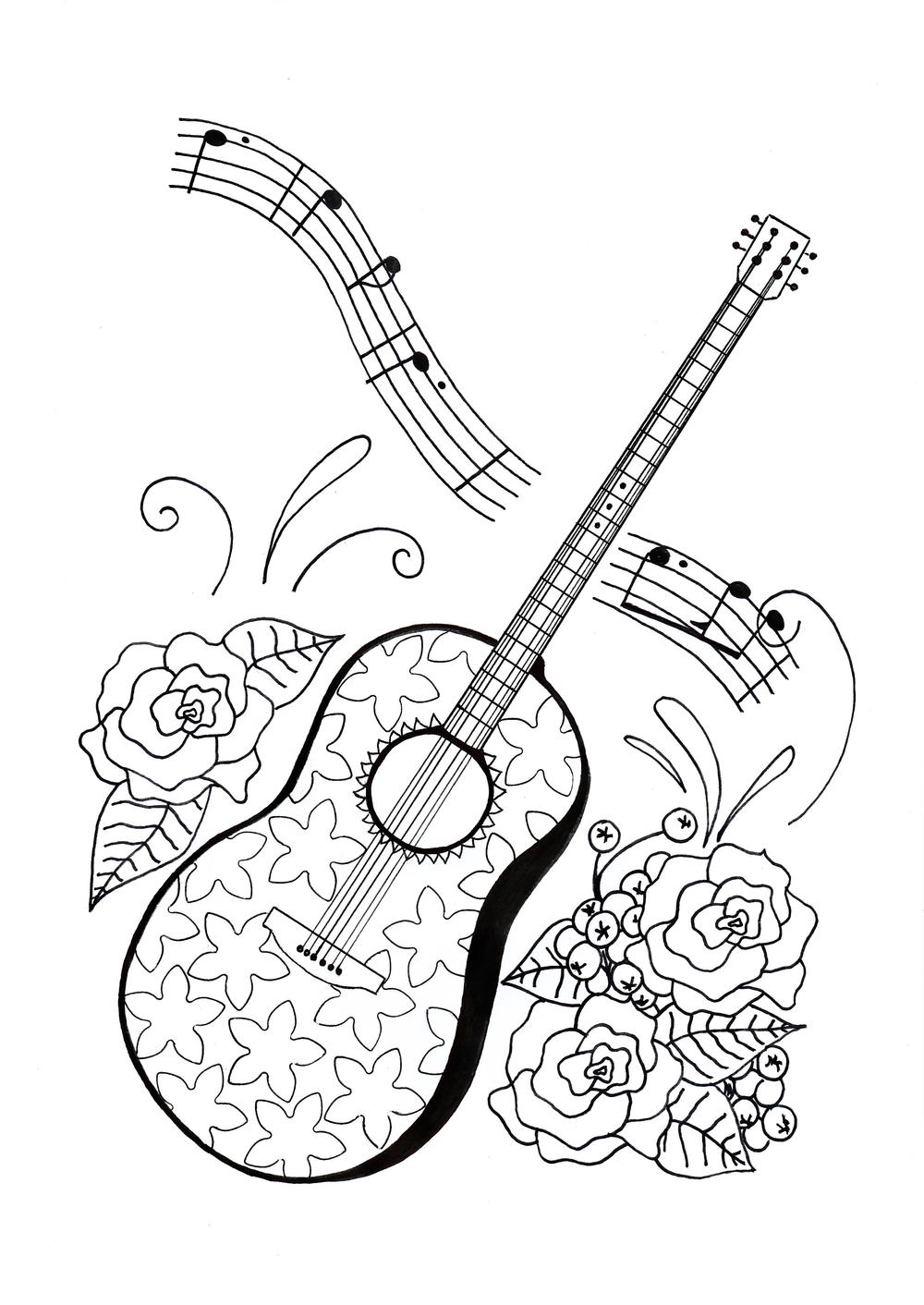 For the Love of Music Adult Coloring Page FaveCraftscom