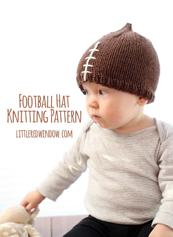 Football Beanie in Brown with laces Touchdown Baby Boy Knit Hat 