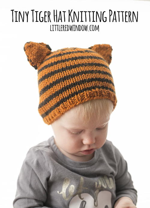 Tiny Tiger Hat Knitting Pattern 