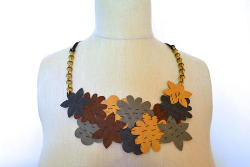 DIY Faux Leather Statement Necklace