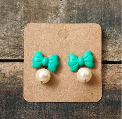 Bow and Pearls Earrings
