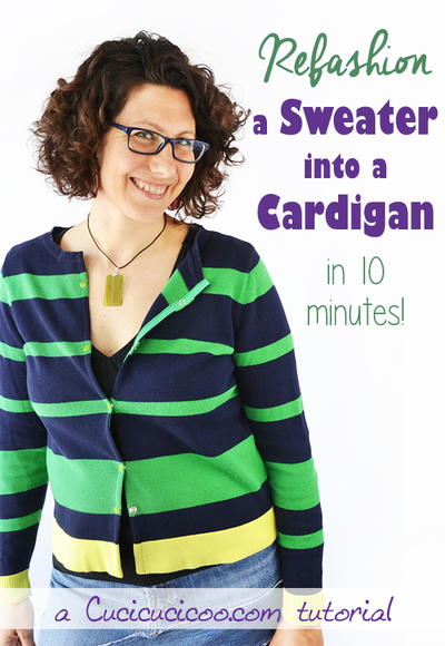 10 Minute Cardigan Sweater Refashion