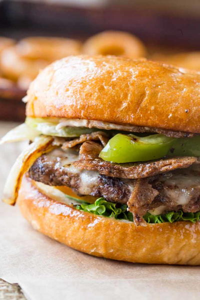 Philly Cheese Steak Burgers
