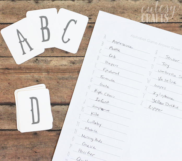 Easy as ABC Baby Shower Printables | AllFreeHolidayCrafts.com