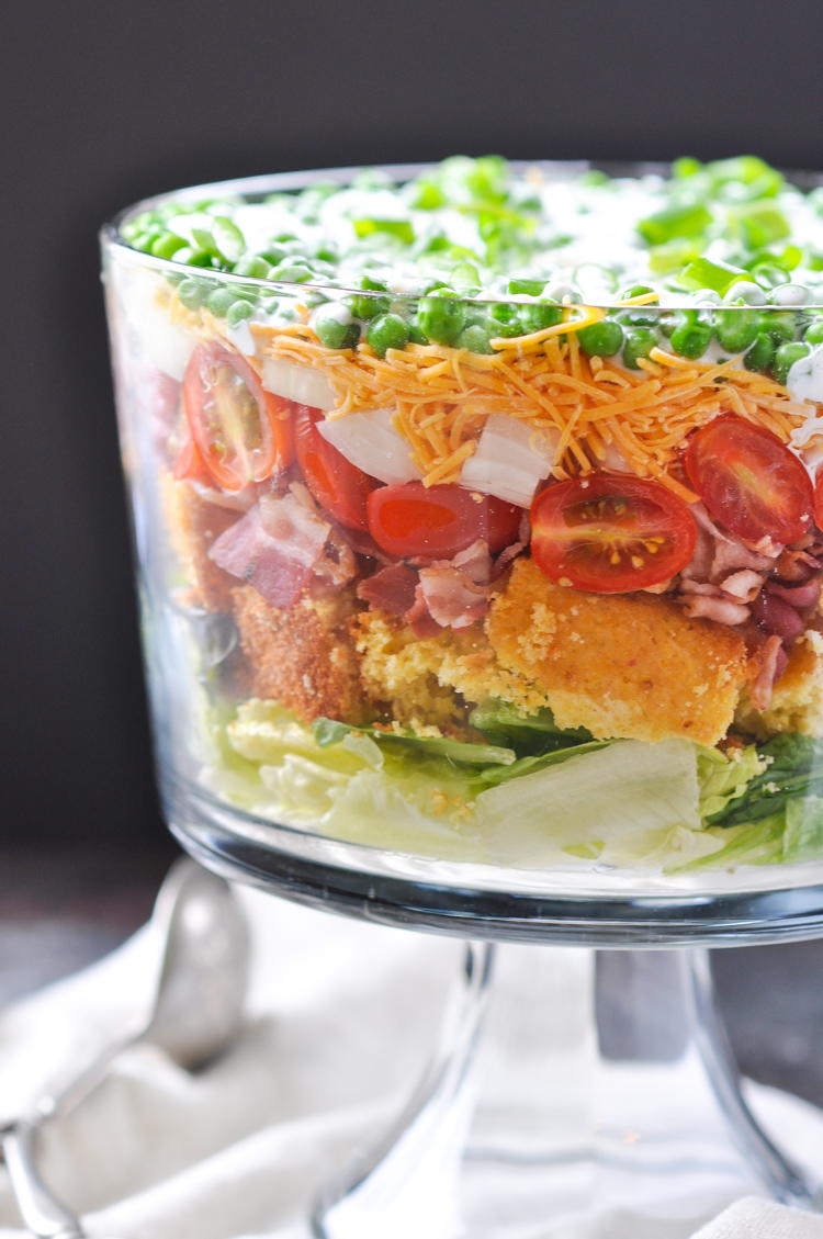Southern Layered Cornbread Salad | FaveSouthernRecipes.com