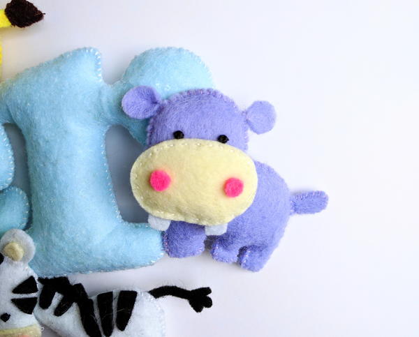 Hippo Felt Baby Name Banner | AllFreeSewing.com hippo-felt-baby-name-banner-allfreesewing-com