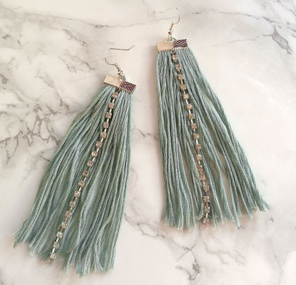 DIY Diamante Fringe and Tassel Earrings