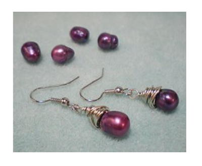 Funky Purple Pearl Earrings