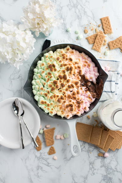 Unicorn Skillet Smores Dip