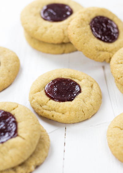 Peanut Butter and Jelly Thumbprint Cookies