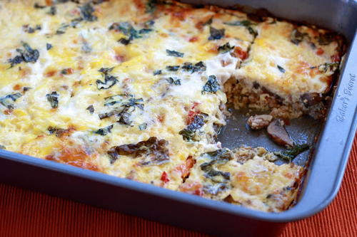 Sausage and Egg Casserole with Sun-Dried Tomatoes