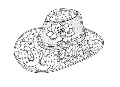 Howdy Cowboy Adult Coloring Page