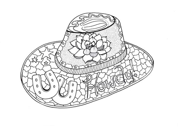 Howdy Cowboy Adult Coloring Page