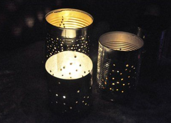 Tin Can DIY Lanterns | DIYIdeaCenter.com