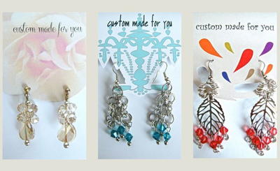 Custom Jewelry Display Card Template, Earring Jewellery Display