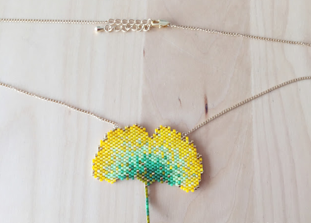 Brick Stitch DIY Leaf Necklace