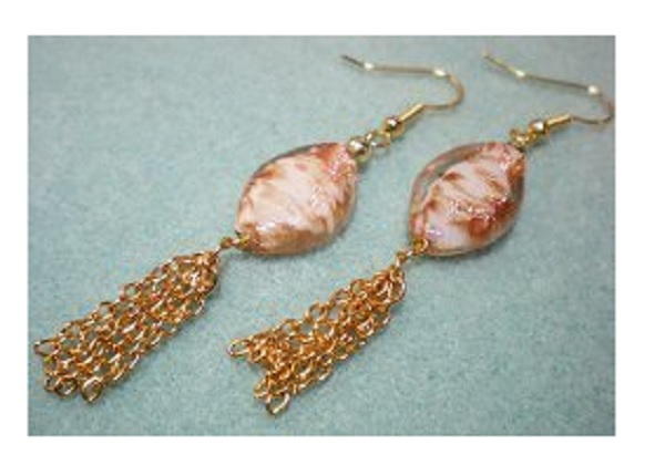 Pretty Bead and Chain Tassel Earrings