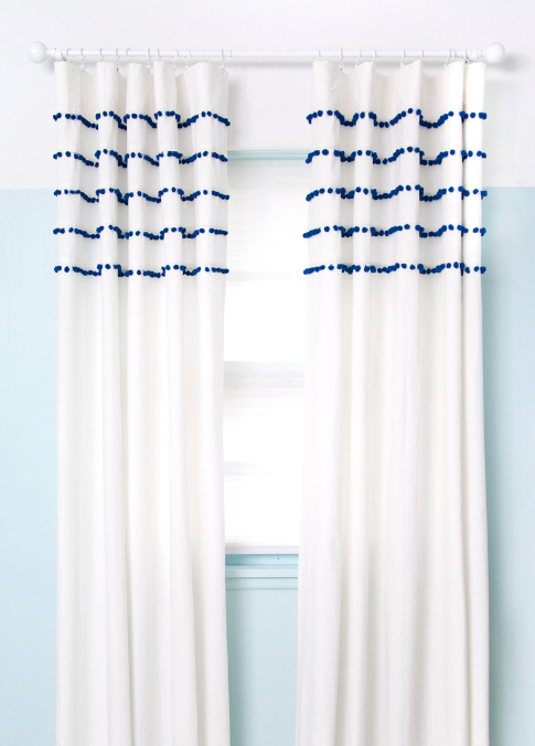 Pleated Pom Pom Curtain Tutorial