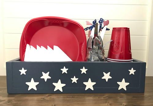 Patriotic Table DIY Utensil Caddy Basket