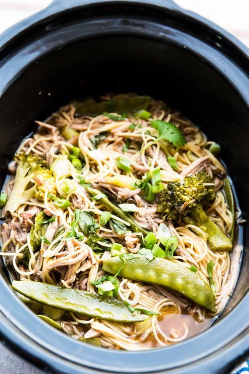 Slow Cooker Asian Pork Noodles