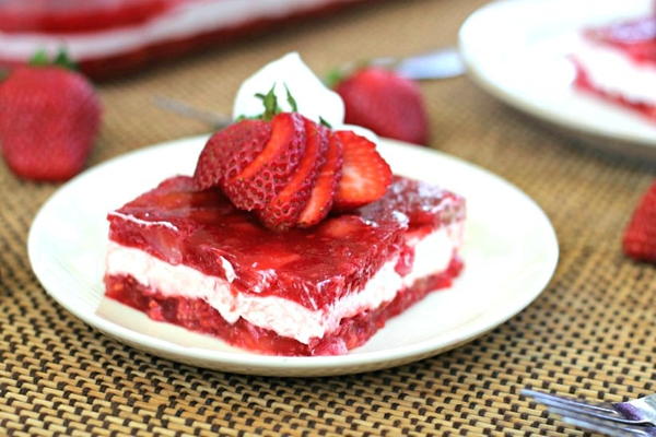 Strawberry-Raspberry Jell-O Whipped Cheesecake