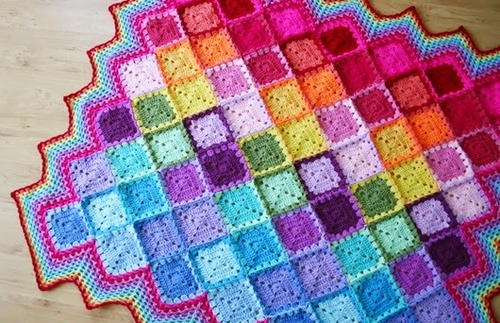 Happy Harlequin Crochet Afghan