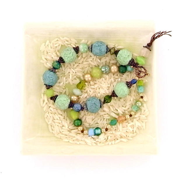 Rustic Sea Foam Faceted Bracelet