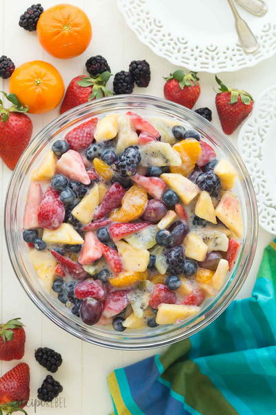 Creamy Fruit Salad with Vanilla Dressing