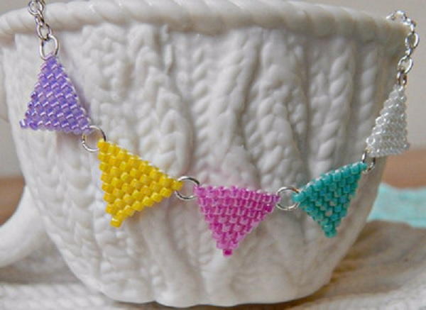 Brick Stitch Bunting Necklace