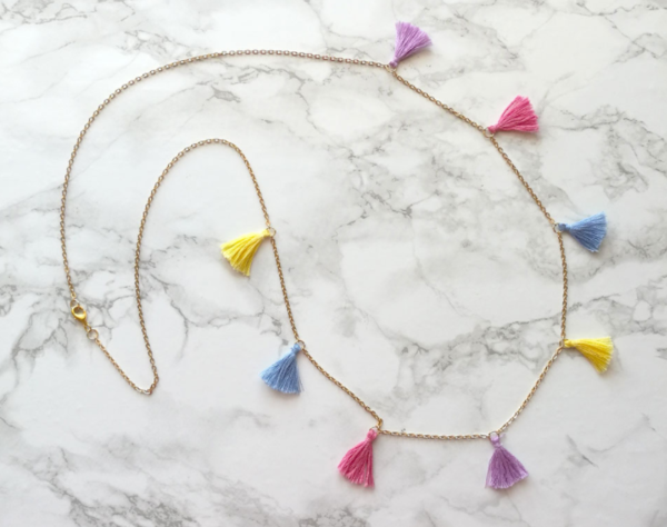 How to Make a Colorful Tassel Necklace