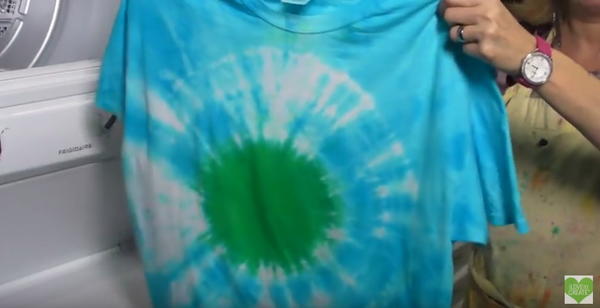 The completed tie dye project.