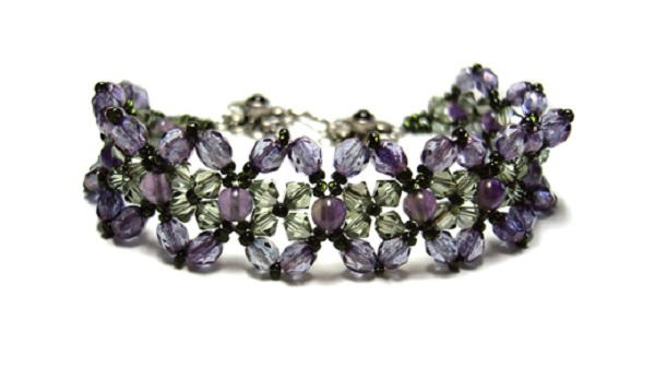 Amethyst and Crystal Bracelet