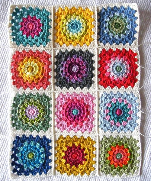 Color Wheel Crochet Granny Squares