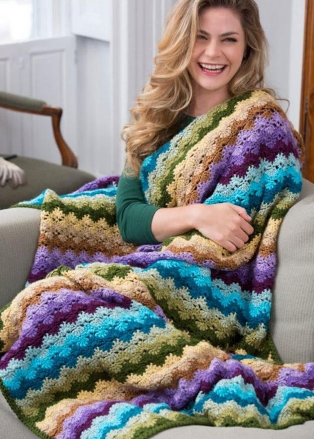 Twilight Shells Throw | AllFreeCrochetAfghanPatterns.com