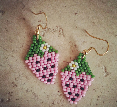 Beaded Strawberry DIY Earrings