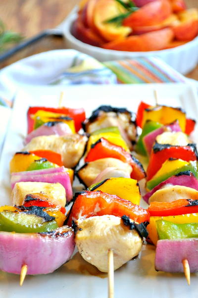 Peach-Glazed Chicken Kabobs