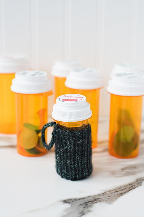 Knit Pill Bottle Cozy Pattern