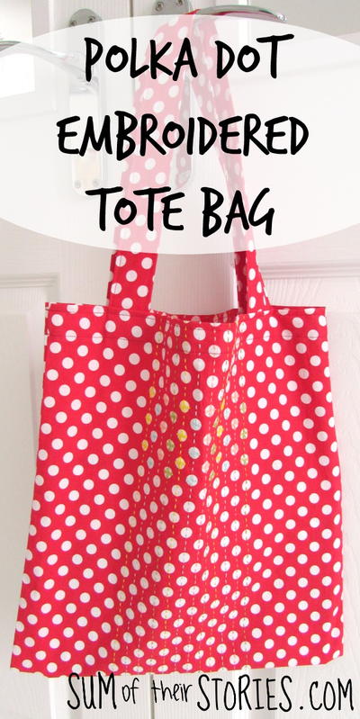 Polka Dot Embroidered Tote Bag