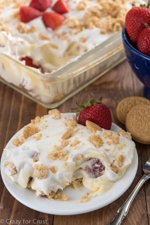 No Bake Strawberry Shortcake Cheesecake | RecipeLion.com