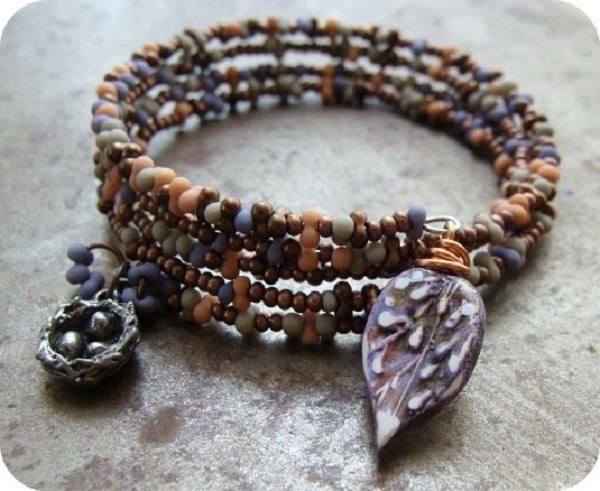 Earthy Memory Wire Cuff Bracelet