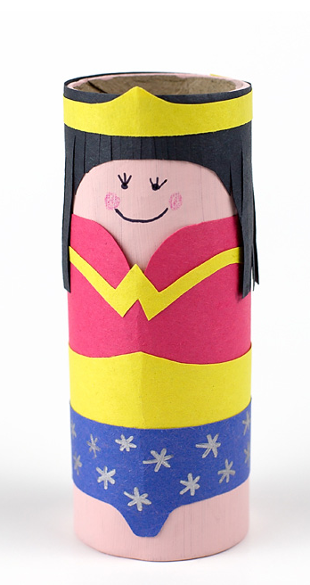 Cardboard Tube Wonder Woman DIY Superhero