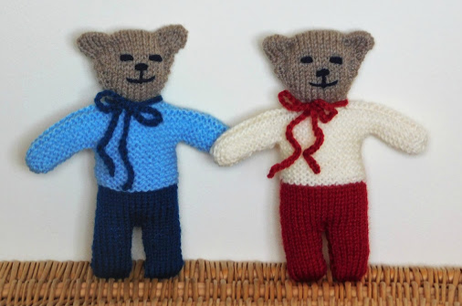 Knitted teddies for charity sales