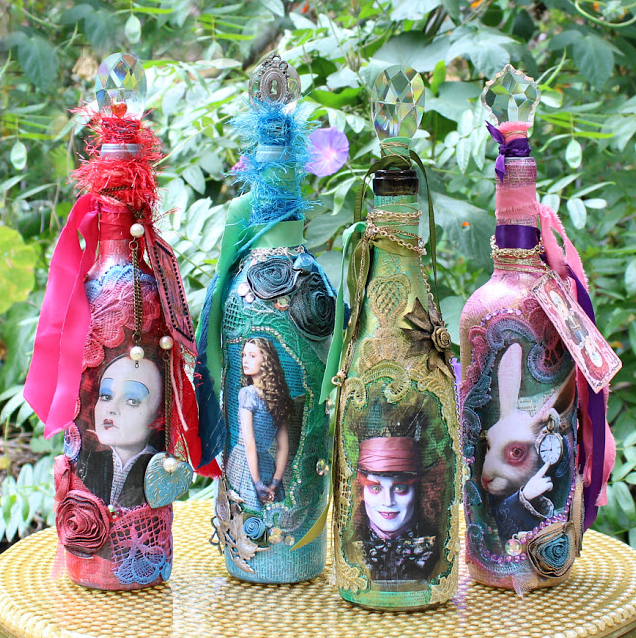 Utterly Mad Wonderland Glass Bottle Crafts