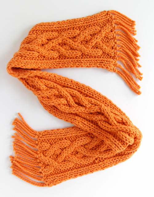 Simple Cable Knit Scarf Pattern