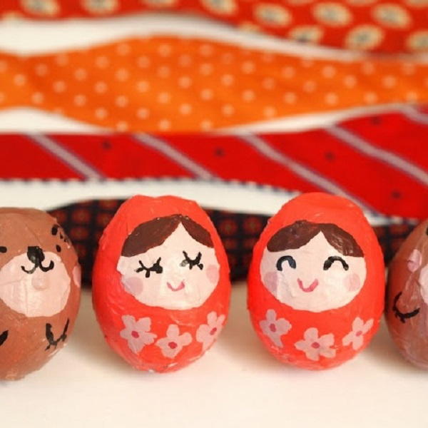 Elegant Eggshell Matryoshka Dolls