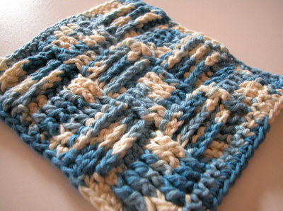 Blueberry Mornings Basketweave Crochet Afghan & Pillow