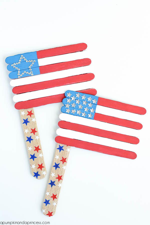 American Flag 4th of July Popsicle Stick Craft with FREE Template - A  Little Pinch of Perfect